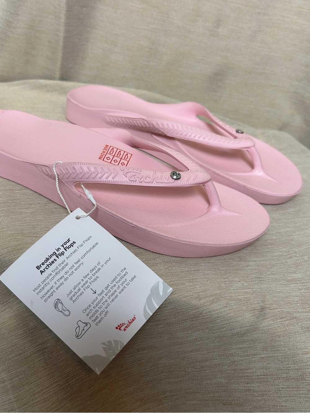 Arch Support Pink Women's Sandals - Cushioned Flip Flops Archies podiatrist
